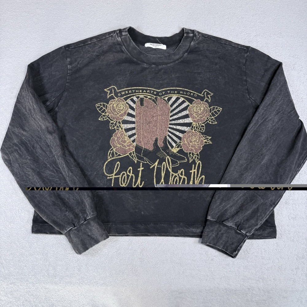 Project Social T Black Sweater Long Sleeve Womens Size Large Pullover